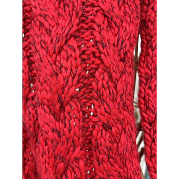 American Eagle Red Chunky Cable Knit Oversized Infinity Scarf One Size - Picture 5 of 11